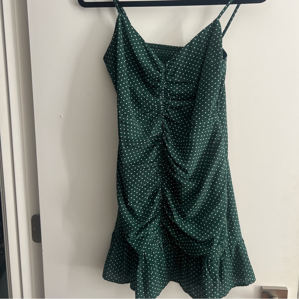 Mini dress with spaghetti straps polka dots size medium urban outfitters